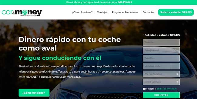 diseño web empeño coches