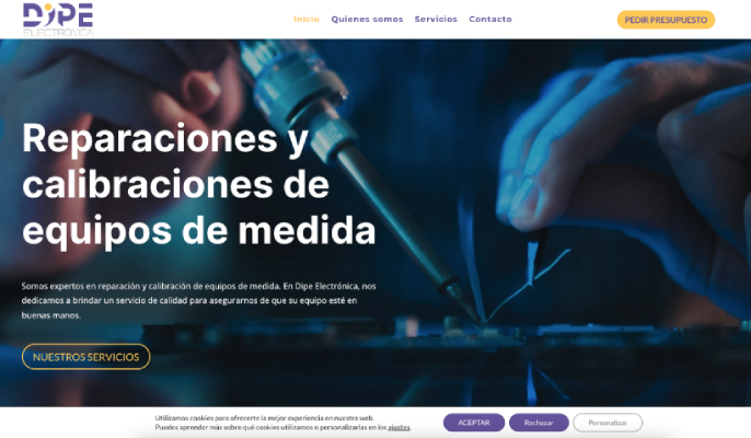 diseño web página web corporativa empresa de calibraciones