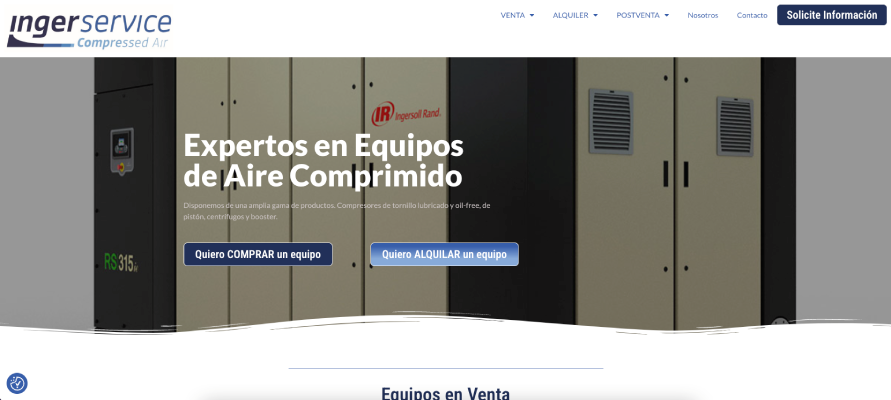 diseño de página web empresa de compresores industriales