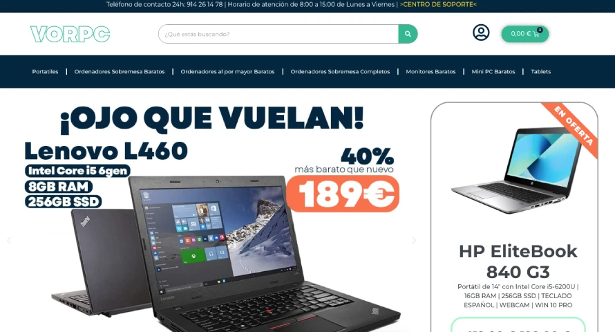 Diseño tienda online de informática